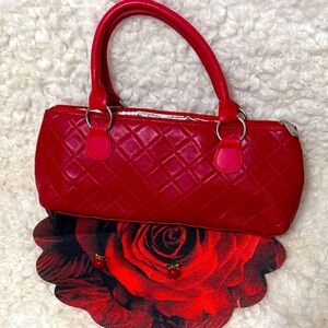 Elegant Red Quilted wine bag